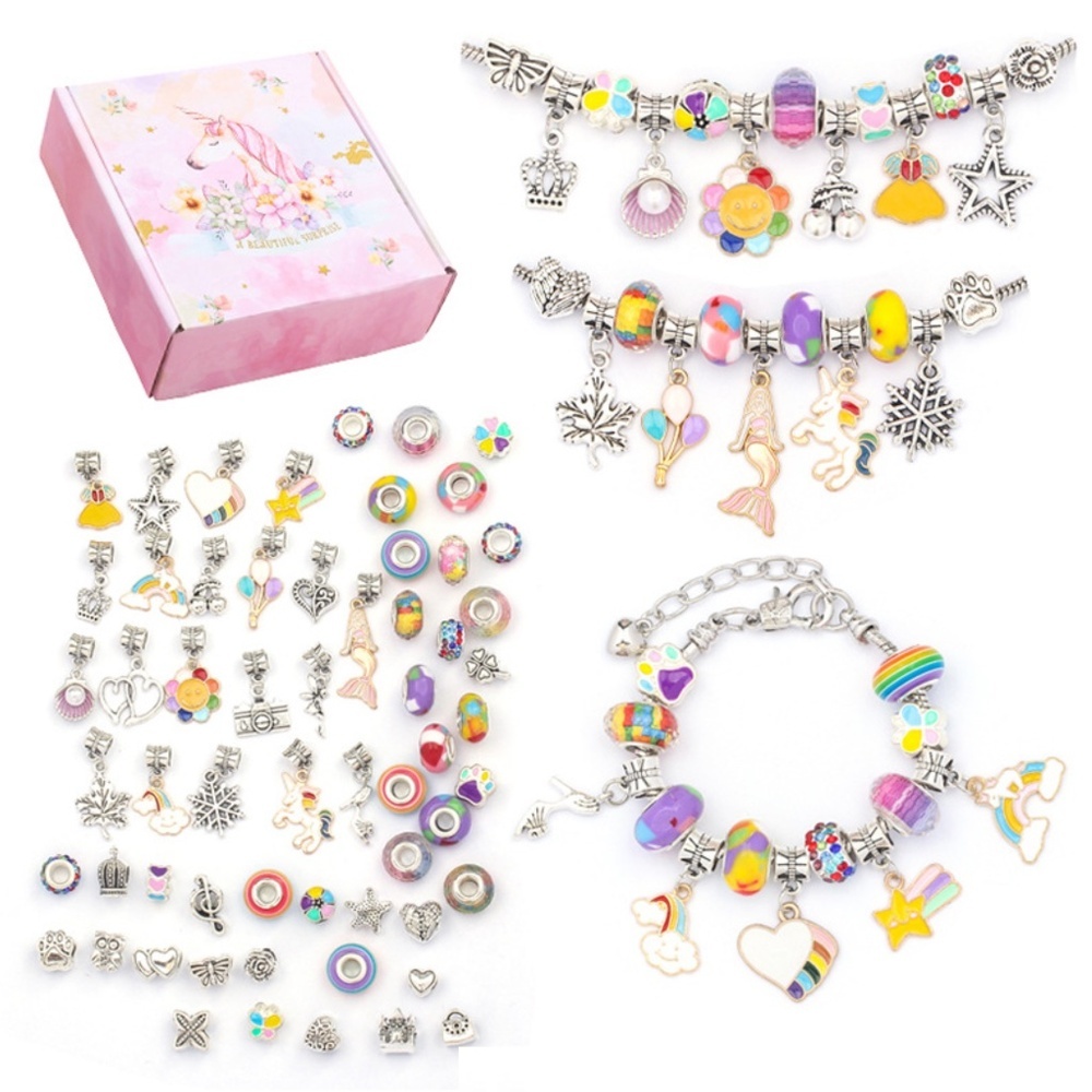 DIY Charm Bracelet Making Kit for Girls (3 bracelets included).